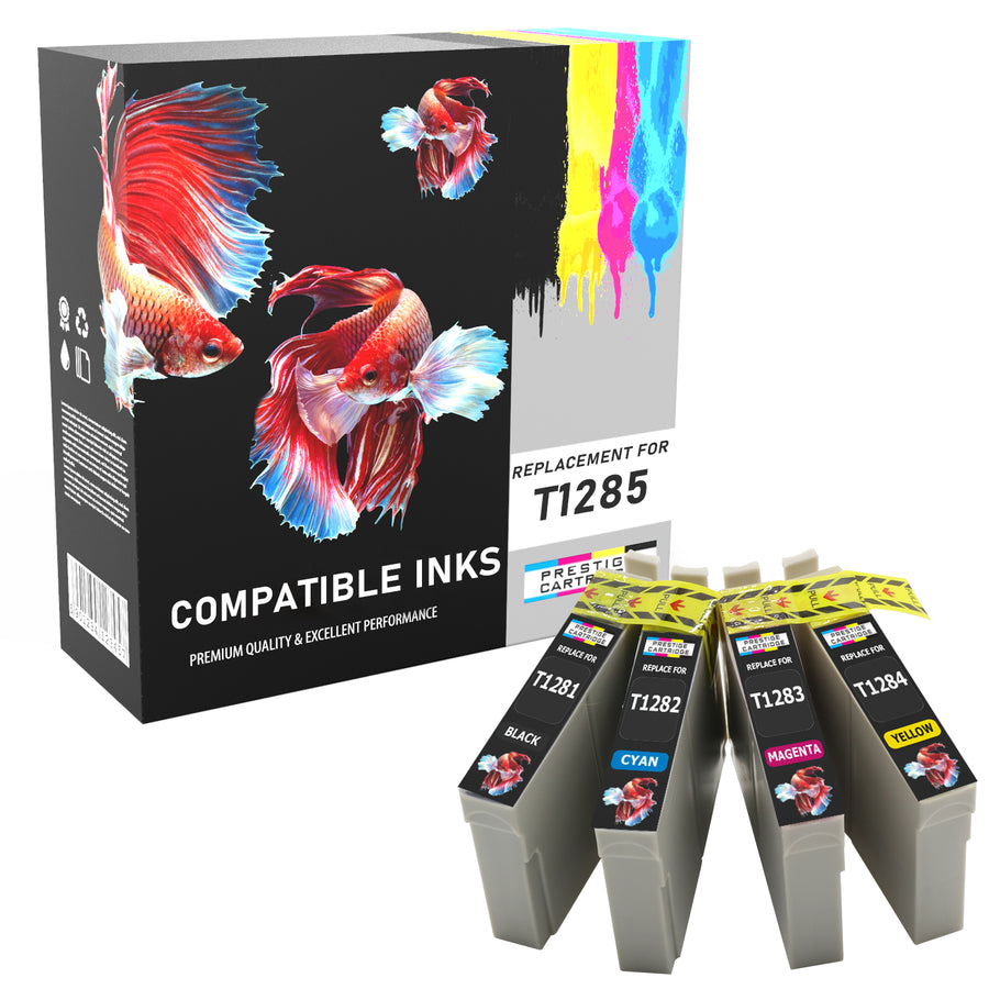 Prestige Cartridge™ Compatible T1285 Ink Cartridges for Epson Stylus S22, SX125, SX130, SX230, SX235W, SX420W, SX425W, SX430W, SX435W, SX438W, SX440W, SX445W, SX445WE, Office BX305F, BX305FW, BX305FW Plus - Prestige Cartridge