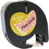 Prestige Cartridge™ Compatible Black on Pink Drop Plastic Tape (12mm x 4m) for Dymo LetraTag LT110T, LT100H, LT100T, QX50, XR, XM, 2000, Plus - Prestige Cartridge