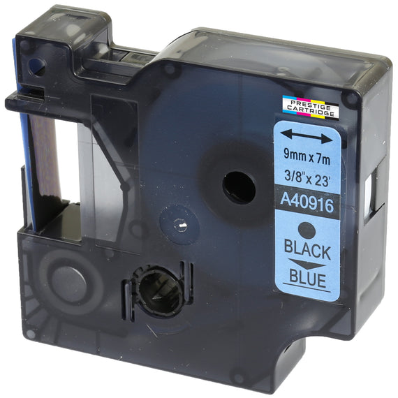 Prestige Cartridge™ Compatible D1 40916 Black on Blue Tapes (9mm x 7m) for Electronic Labelmakers - Prestige Cartridge