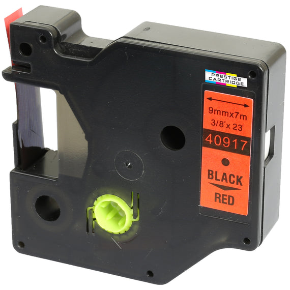Prestige Cartridge™ Compatible D1 40917 Black on Red Tapes (9mm x 7m) for Electronic Labelmakers - Prestige Cartridge