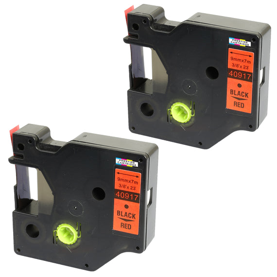 Prestige Cartridge™ Compatible D1 40917 Black on Red Tapes (9mm x 7m) for Electronic Labelmakers - Prestige Cartridge