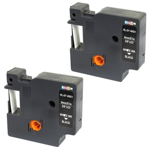 Prestige Cartridge™ Compatible D1 40921 White on Black Tapes (9mm x 7m) for Electronic Labelmakers - Prestige Cartridge