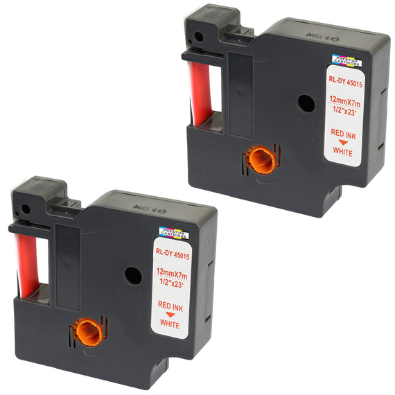 Prestige Cartridge™ Compatible D1 45015 Red on White Tapes (12mm x 7m) for Electronic Labelmakers - Prestige Cartridge