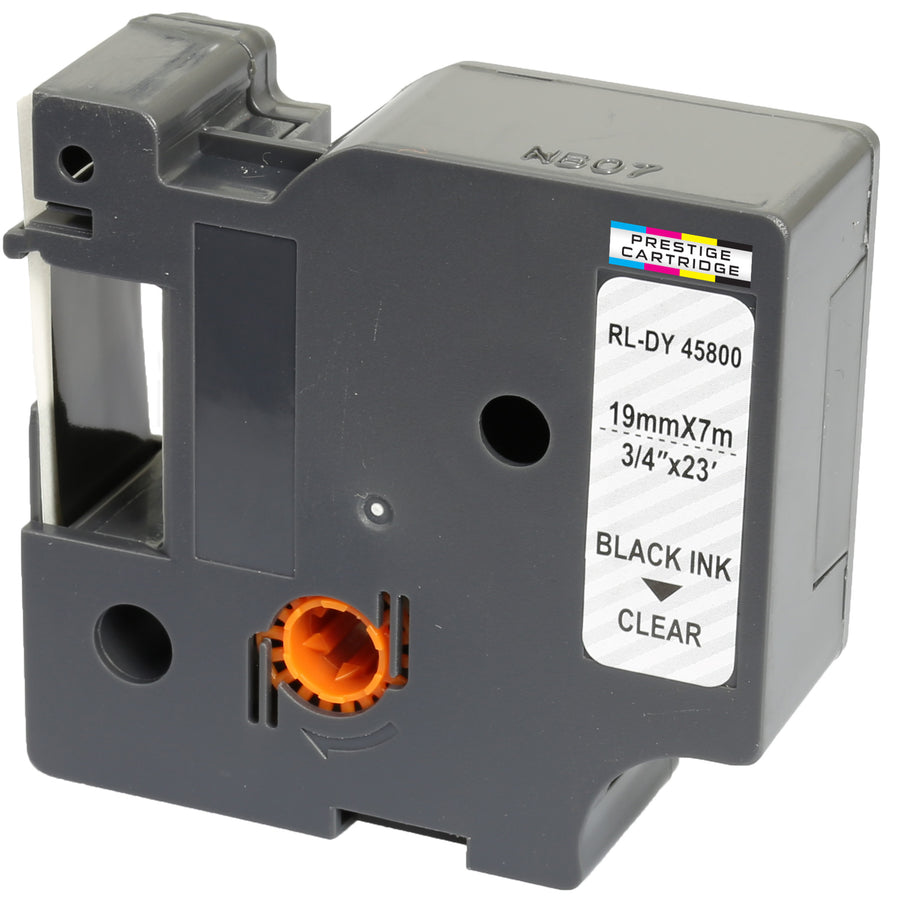 Prestige Cartridge™ Compatible D1 45800 Black on Clear Tapes (19mm x 7m) for Electronic Labelmakers - Prestige Cartridge