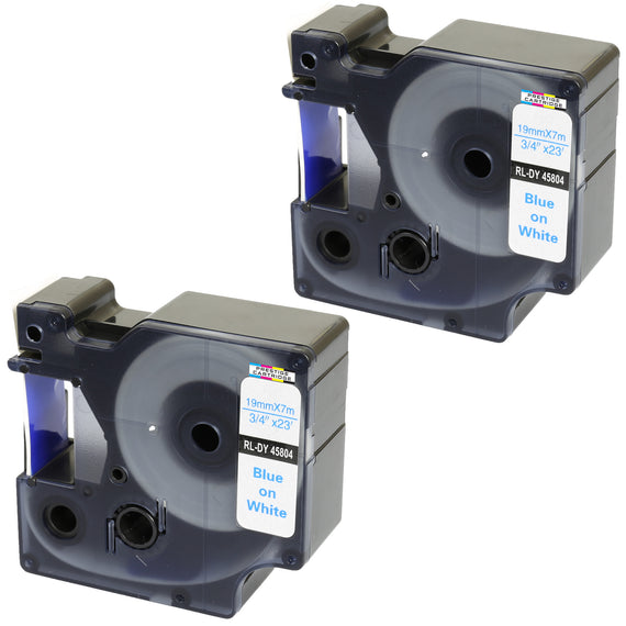 Prestige Cartridge™ Compatible D1 45804 Blue on White Tapes (19mm x 7m) for Electronic Labelmakers - Prestige Cartridge