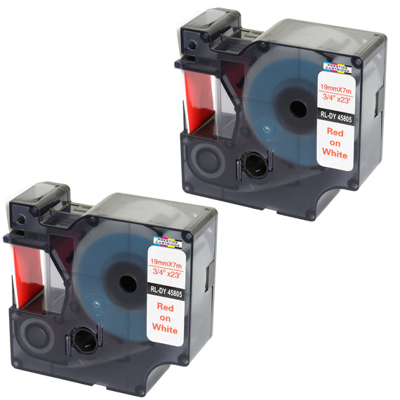 Prestige Cartridge™ Compatible D1 45805 Red on White Tapes (19mm x 7m) for Electronic Labelmakers - Prestige Cartridge