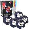 Prestige Cartridge™ Compatible LetraTag 91201 Black on White Plastic Tapes (12mm x 4m) for LetraTag LT110T, LT100H, LT100T, QX50, XR - Prestige Cartridge