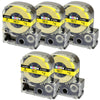 Prestige Cartridge™ Compatible AC18YW SC18YW Black on Yellow Label Tapes (18mm x 8m) for LabelWorks Printing Machines - Prestige Cartridge