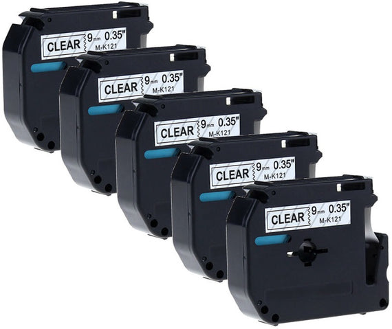 Prestige Cartridge™ Compatible MK121 Black on Clear Tapes Cartridge (9mm x 8m) for Brother P-Touch Label Printers - Prestige Cartridge