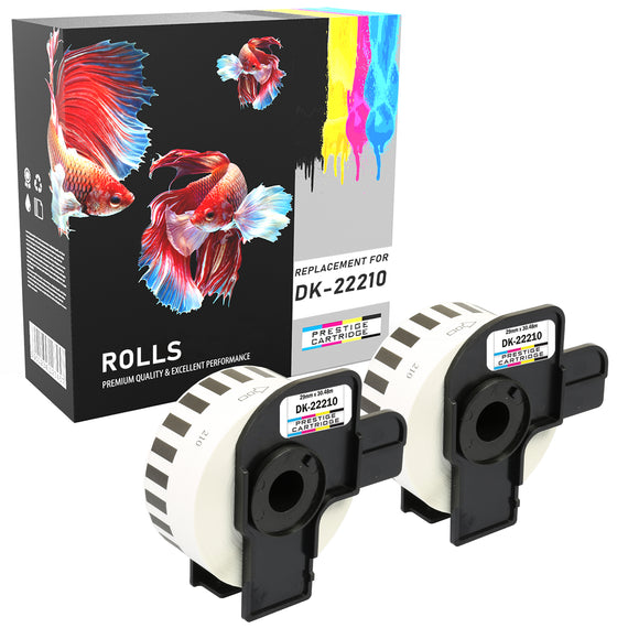 Prestige Cartridge™ Compatible DK22210 Continuous White Standard Address Labels for Brother QL-500, QL-550, QL-560, QL-570, QL-580N, QL-650TD, QL-700, QL-720NW, QL-1050, QL-1060N Label Printers (29mm x 30.48m) - Prestige Cartridge