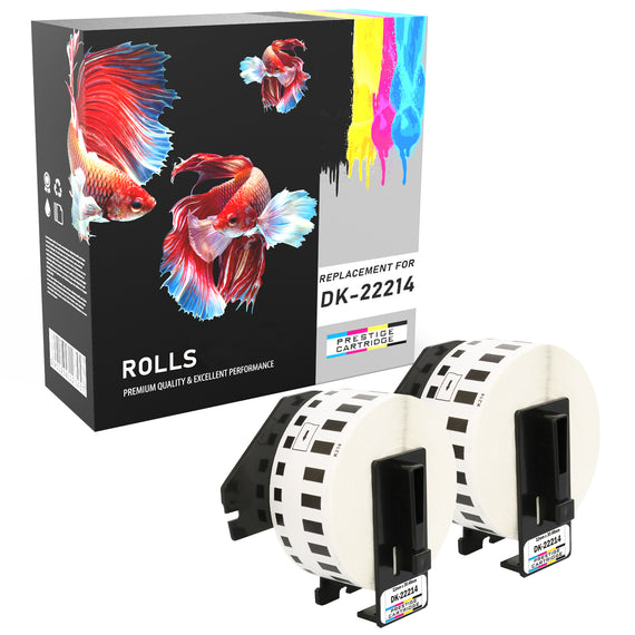 Prestige Cartridge™ Compatible DK22214 Continuous White Standard Address Labels for Brother QL-500, QL-550, QL-560, QL-570, QL-580N, QL-650TD, QL-700, QL-720NW, QL-1050, QL-1060N Label Printers (12mm x 30.48m) - Prestige Cartridge