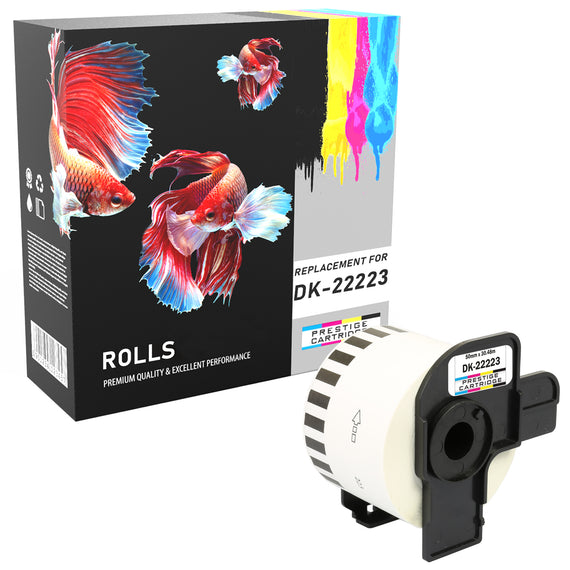 Prestige Cartridge™ Compatible DK22223 Continuous White Standard Address Labels for Brother QL-500, QL-550, QL-560, QL-570, QL-580N, QL-650TD, QL-700, QL-720NW, QL-1050, QL-1060N Label Printers (50mm x 30.48m) - Prestige Cartridge
