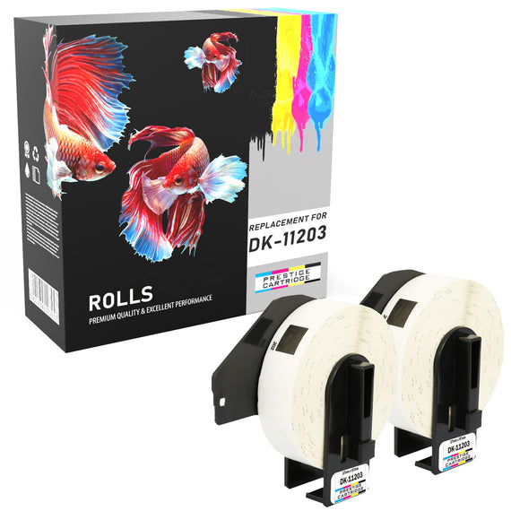 Prestige Cartridge™ Compatible DK11203 File Folder Labels (300 Labels per Roll) for Brother QL-500, QL-550, QL-560, QL-570, QL-580N, QL-650TD, QL-700, QL-720NW, QL-1050, QL-1060N Label Printers (17mm x 87mm) - Prestige Cartridge