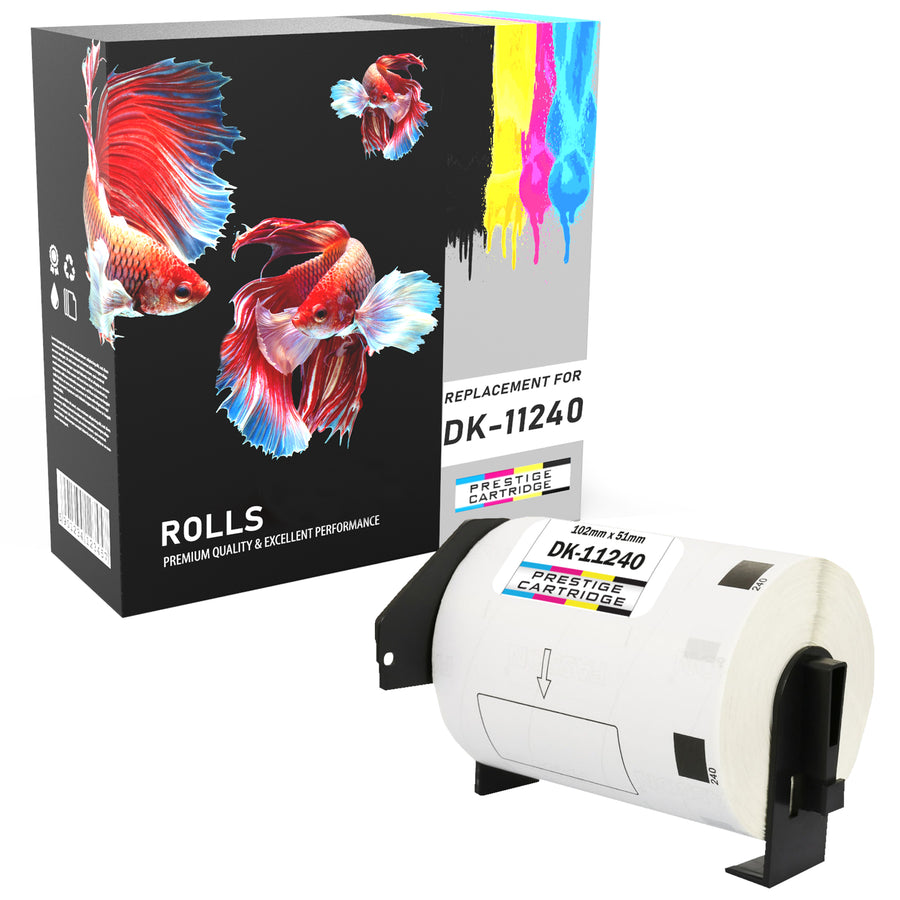 Prestige Cartridge™ Compatible DK11240 Barcode Labels (600 Labels per Roll) for Brother QL-1050, QL-1060N Label Printers, Thermal Paper Roll (102mm x 51mm) - Prestige Cartridge