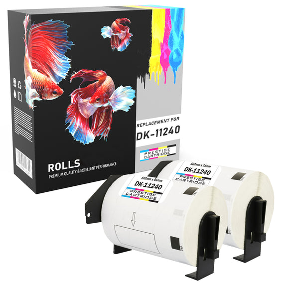 Prestige Cartridge™ Compatible DK11240 Barcode Labels (600 Labels per Roll) for Brother QL-1050, QL-1060N Label Printers, Thermal Paper Roll (102mm x 51mm) - Prestige Cartridge