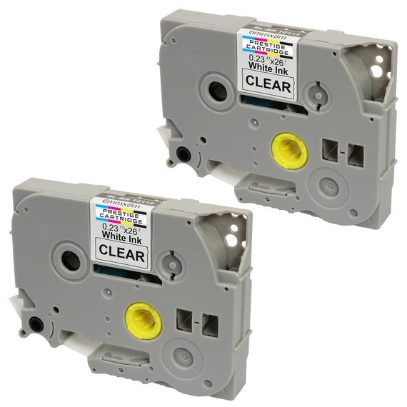 Prestige Cartridge™ Compatible TZ-115/TZe-115 White on Clear Label Tapes (6mm x 8m) for Brother P-Touch Label Printing Machines - Prestige Cartridge
