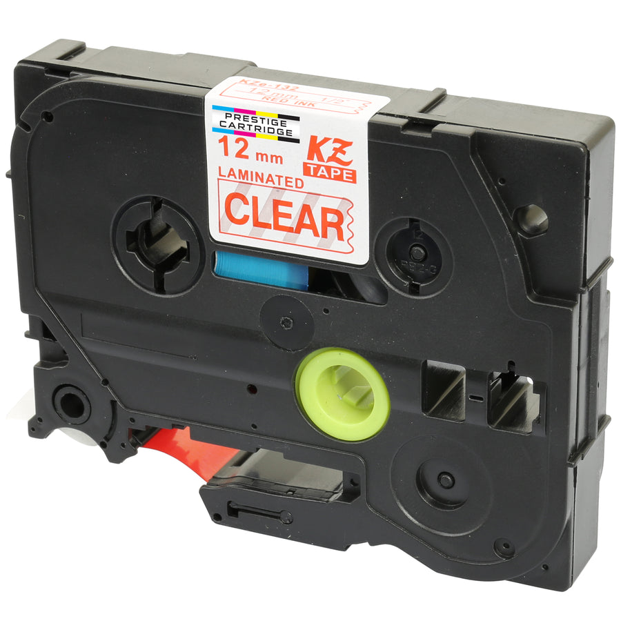 Prestige Cartridge™ Compatible TZ132 Red on Clear Label Tapes (12mm x 8m) for Brother P-Touch TZ Label Printers - Prestige Cartridge