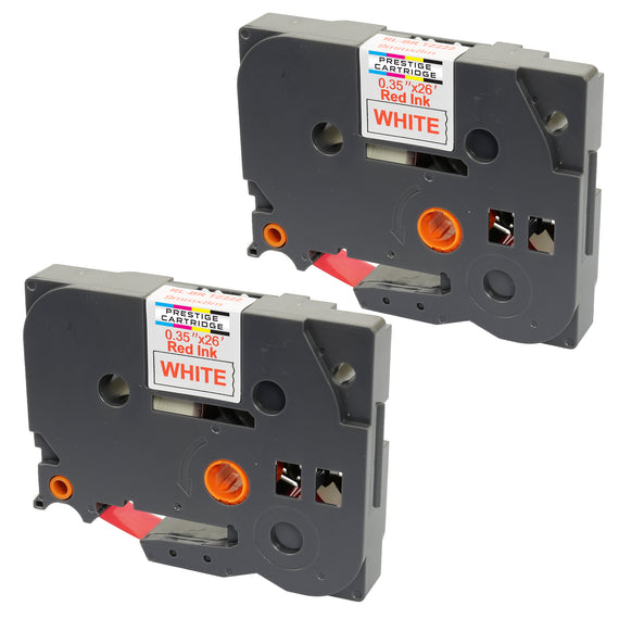 Prestige Cartridge™ Compatible TZ-222/TZe-222 Red on White Label Tapes (9mm x 8m) for Brother P-Touch Label Printing Machines - Prestige Cartridge