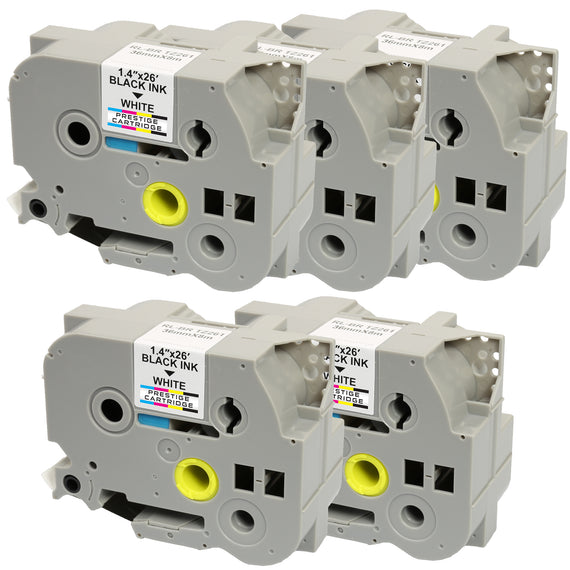 Prestige Cartridge™ Compatible TZ-261/TZe-261 Black on White Label Tapes (36mm x 8m) for Brother P-Touch Label Printing Machines - Prestige Cartridge