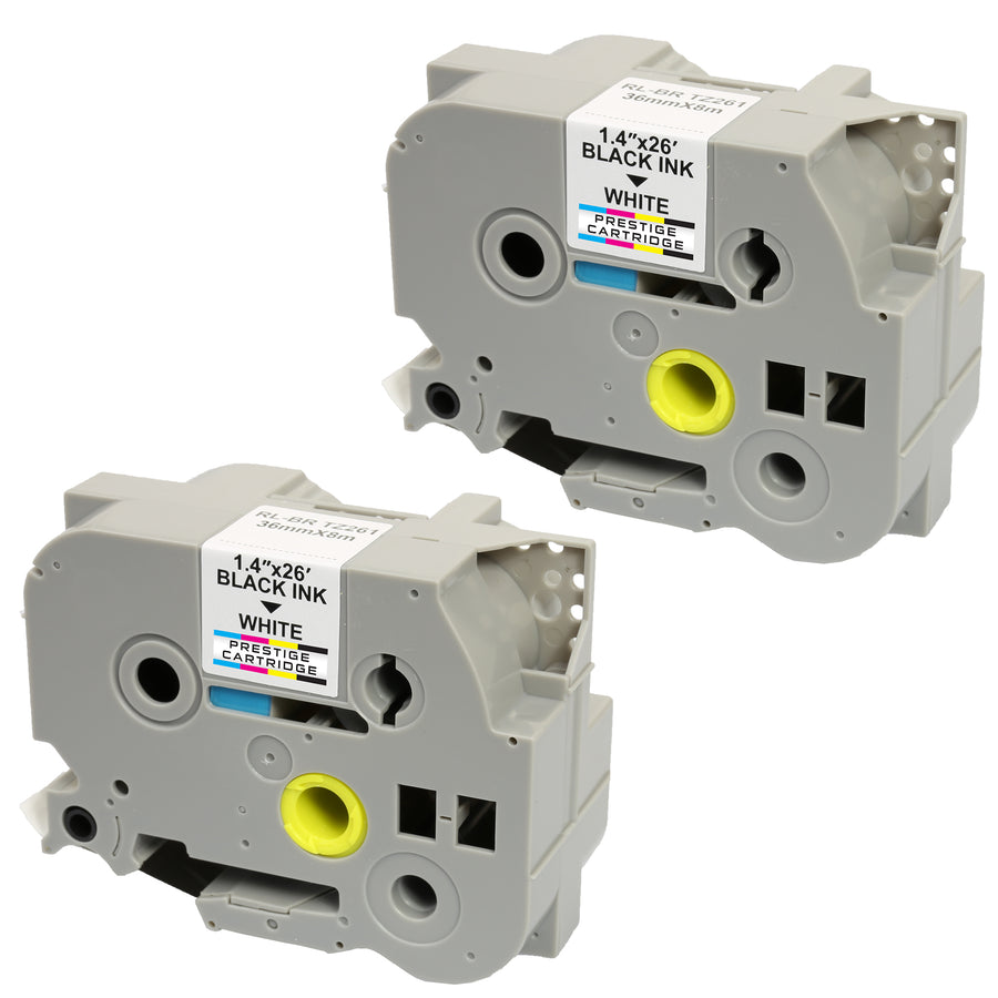 Prestige Cartridge™ Compatible TZ-261/TZe-261 Black on White Label Tapes (36mm x 8m) for Brother P-Touch Label Printing Machines - Prestige Cartridge