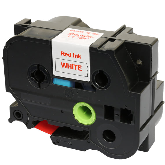 Prestige Cartridge™ Compatible TZ-262/TZe-262 Red on White Label Tapes (36mm x 8m) for Brother P-Touch Label Printing Machines - Prestige Cartridge
