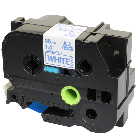 Prestige Cartridge™ Compatible TZ-263/TZe-263 Blue on White Label Tapes (36mm x 8m) for Brother P-Touch Label Printing Machines - Prestige Cartridge