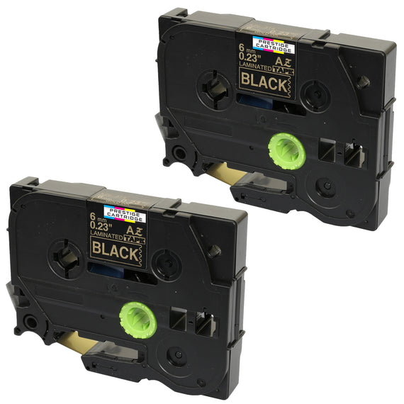 Prestige Cartridge™ Compatible TZ-314/TZe-314 Gold on Black Label Tapes (6mm x 8m) for Brother P-Touch Label Printing Machines - Prestige Cartridge