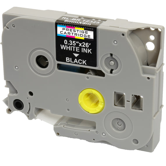 Prestige Cartridge™ Compatible TZ-325/TZe-325 White on Black Label Tapes (9mm x 8m) for Brother P-Touch Label Printing Machines - Prestige Cartridge