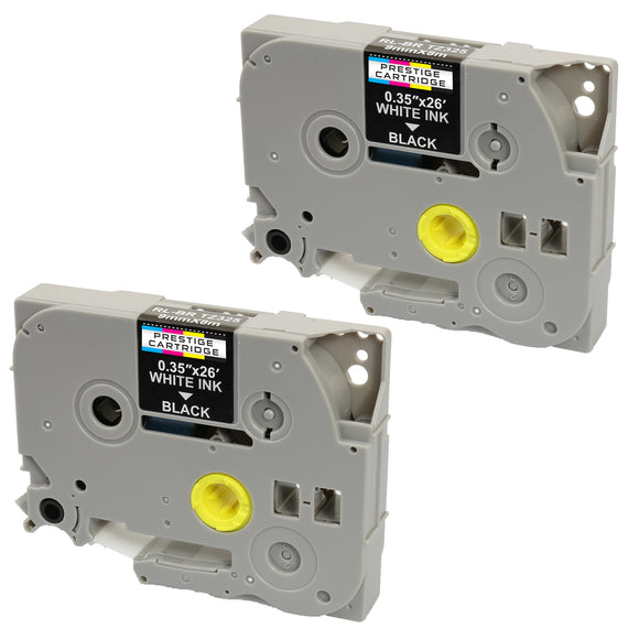 Prestige Cartridge™ Compatible TZ-325/TZe-325 White on Black Label Tapes (9mm x 8m) for Brother P-Touch Label Printing Machines - Prestige Cartridge