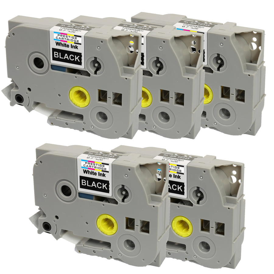 Prestige Cartridge™ Compatible TZ-345/TZe-345 White on Black Label Tapes (18mm x 8m) for Brother P-Touch Label Printing Machines - Prestige Cartridge