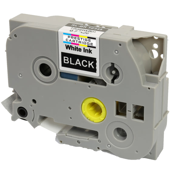 Prestige Cartridge™ Compatible TZ-345/TZe-345 White on Black Label Tapes (18mm x 8m) for Brother P-Touch Label Printing Machines - Prestige Cartridge