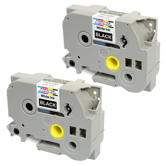 Prestige Cartridge™ Compatible TZ-355/TZe-355 White on Black Label Tapes (24mm x 8m) for Brother P-Touch Label Printing Machines - Prestige Cartridge