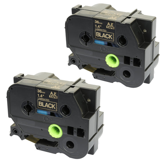 Prestige Cartridge™ Compatible TZ-364/TZe-364 Gold on Black Label Tapes (36mm x 8m) for Brother P-Touch Label Printing Machines - Prestige Cartridge