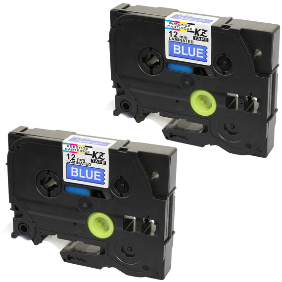 Prestige Cartridge™ Compatible TZ-535/TZe-535 White on Blue Label Tapes (12mm x 8m) for Brother P-Touch Label Printing Machines - Prestige Cartridge