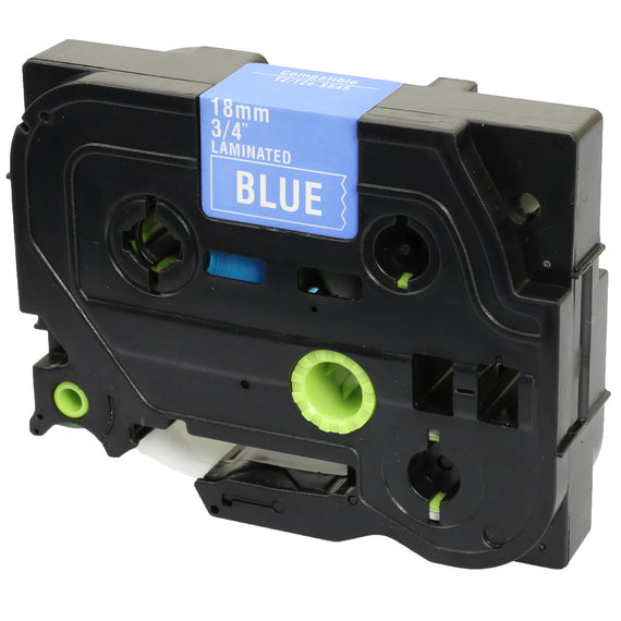 Prestige Cartridge™ Compatible TZ-545/TZe-545 White on Blue Label Tapes (18mm x 8m) for Brother P-Touch Label Printing Machines - Prestige Cartridge