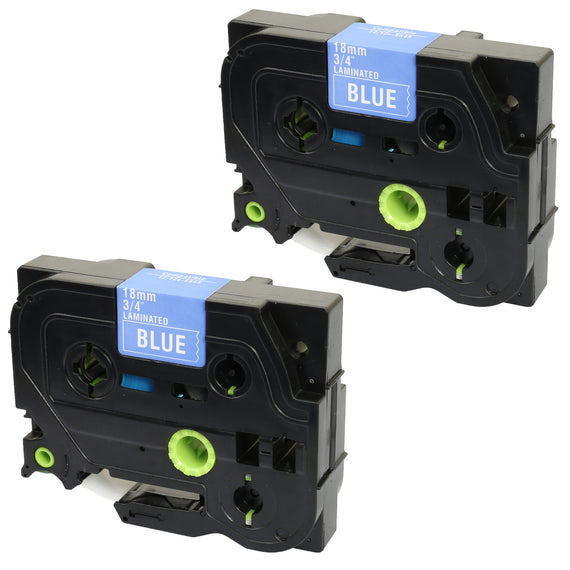 Prestige Cartridge™ Compatible TZ-545/TZe-545 White on Blue Label Tapes (18mm x 8m) for Brother P-Touch Label Printing Machines - Prestige Cartridge