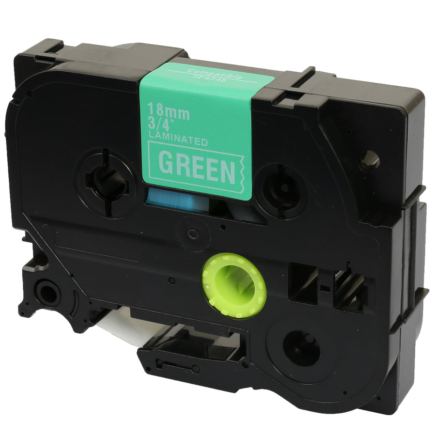 Prestige Cartridge™ Compatible TZ-745/TZe-745 White on Green Label Tapes (18mm x 8m) for Brother P-Touch Label Printing Machines - Prestige Cartridge