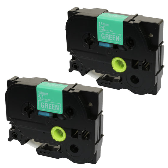 Prestige Cartridge™ Compatible TZ-745/TZe-745 White on Green Label Tapes (18mm x 8m) for Brother P-Touch Label Printing Machines - Prestige Cartridge