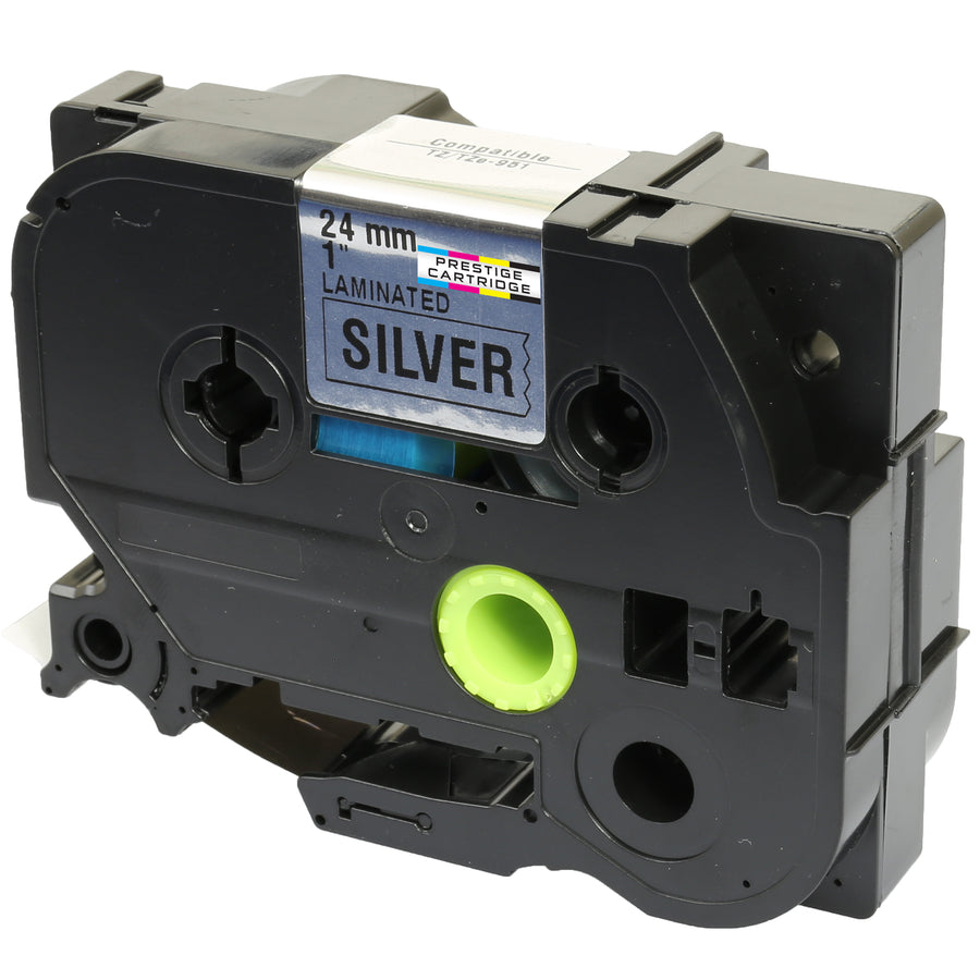 Prestige Cartridge™ Compatible TZ-951/TZe-951 Black on Silver Label Tapes (24mm x 8m) for Brother P-Touch Label Printing Machines - Prestige Cartridge