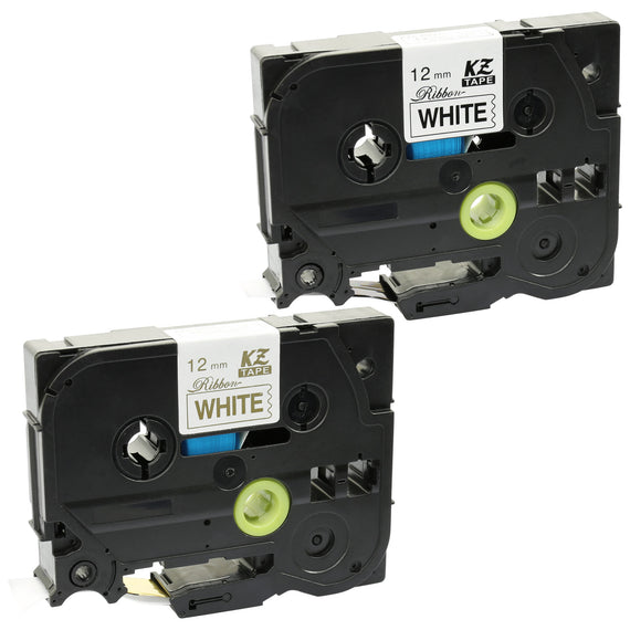 Prestige Cartridge™ 2-Pack Black/Gold on White Compatible Ribbon Tapes TZeR231 TZeR234 12mm x 4m for Brother P-Touch PT-1000 H100/LB/R H105 H200 D200/BW/VP D210/VP D400/VP D600/VP E100/VP E300VP E550/W/WVP P700 P750W - Prestige Cartridge