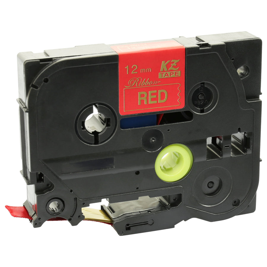 Prestige Cartridge™ Compatible TZeRW34 Gold on Red Label Tape (12mm x 4m) for Brother P-Touch Serial Label Printing Machines - Prestige Cartridge