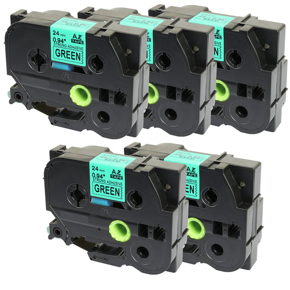 Prestige Cartridge™ Compatible TZ-S751 TZe-S751 Black on Green Extra Strength Adhesive Label Tapes (24mm x 8m) for Brother P-Touch Label Printing Machines - Prestige Cartridge