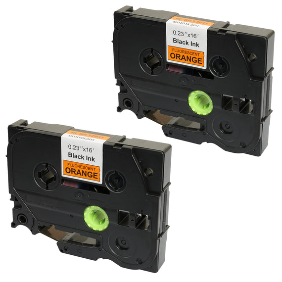 Prestige Cartridge™ Compatible TZ-B11 TZe-B11 Black on Fluorescent Orange Label Tapes (6mm x 8m) for Brother P-Touch Label Printing Machines - Prestige Cartridge