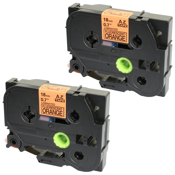 Prestige Cartridge™ Compatible TZ-B41 TZe-B41 Black on Fluorescent Orange Label Tapes (18mm x 8m) for Brother P-Touch Label Printing Machines - Prestige Cartridge