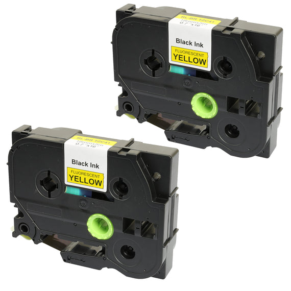 Prestige Cartridge™ Compatible TZ-C41 TZe-C41 Black on Fluorescent Yellow Label Tapes (18mm x 8m) for Brother P-Touch Label Printing Machines - Prestige Cartridge