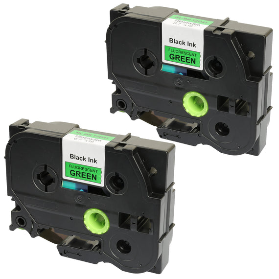 Prestige Cartridge™ Compatible TZ-D41 TZe-D41 Black on Fluorescent Green Label Tapes (18mm x 8m) for Brother P-Touch Label Printing Machines - Prestige Cartridge