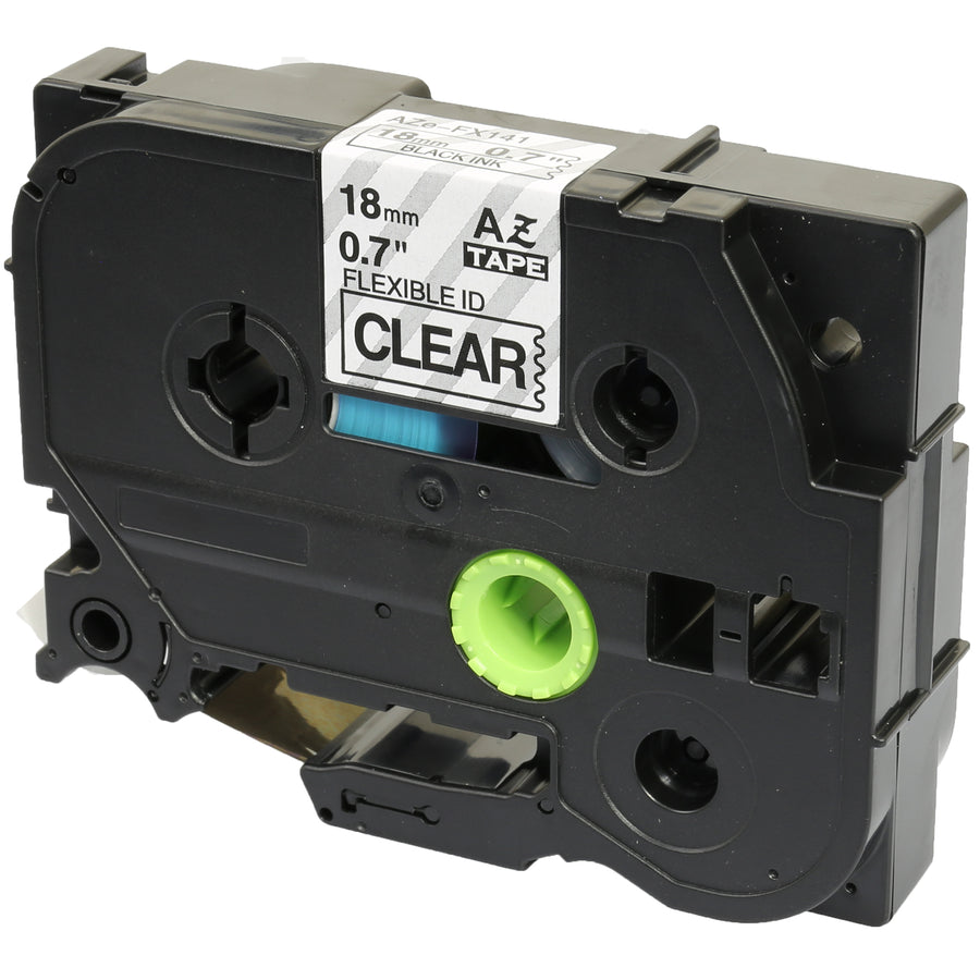 Prestige Cartridge™ Compatible TZ-FX141 TZe-FX141 Black on Clear Flexible Label Tapes (18mm x 8m) for Brother P-Touch Label Printing Machines - Prestige Cartridge