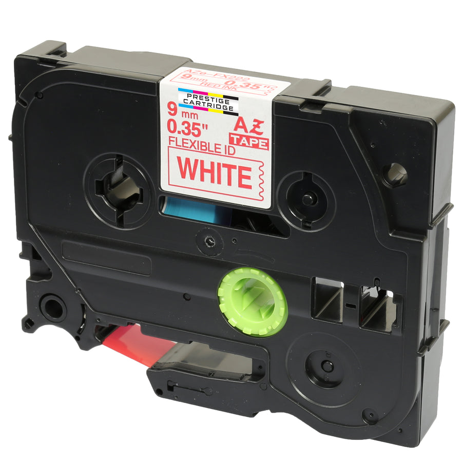 Prestige Cartridge™ Compatible TZ-FX222 TZe-FX222 Red on White Label Tapes (9mm x 8m) for Brother P-Touch Label Printing Machines - Prestige Cartridge
