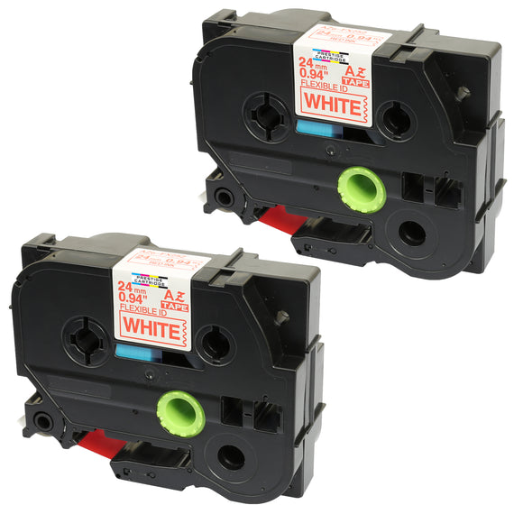 Prestige Cartridge™ Compatible TZ-FX252 TZe-FX252 Red on White Label Tapes (24mm x 8m) for Brother P-Touch Label Printing Machines - Prestige Cartridge