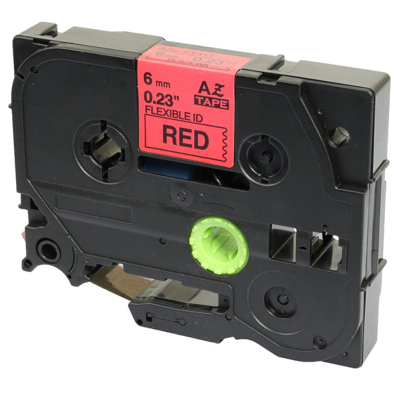 Prestige Cartridge™ Compatible TZ-FX411 TZe-FX411 Black on Red Flexible Label Tapes (6mm x 8m) for Brother P-Touch Label Printing Machines - Prestige Cartridge